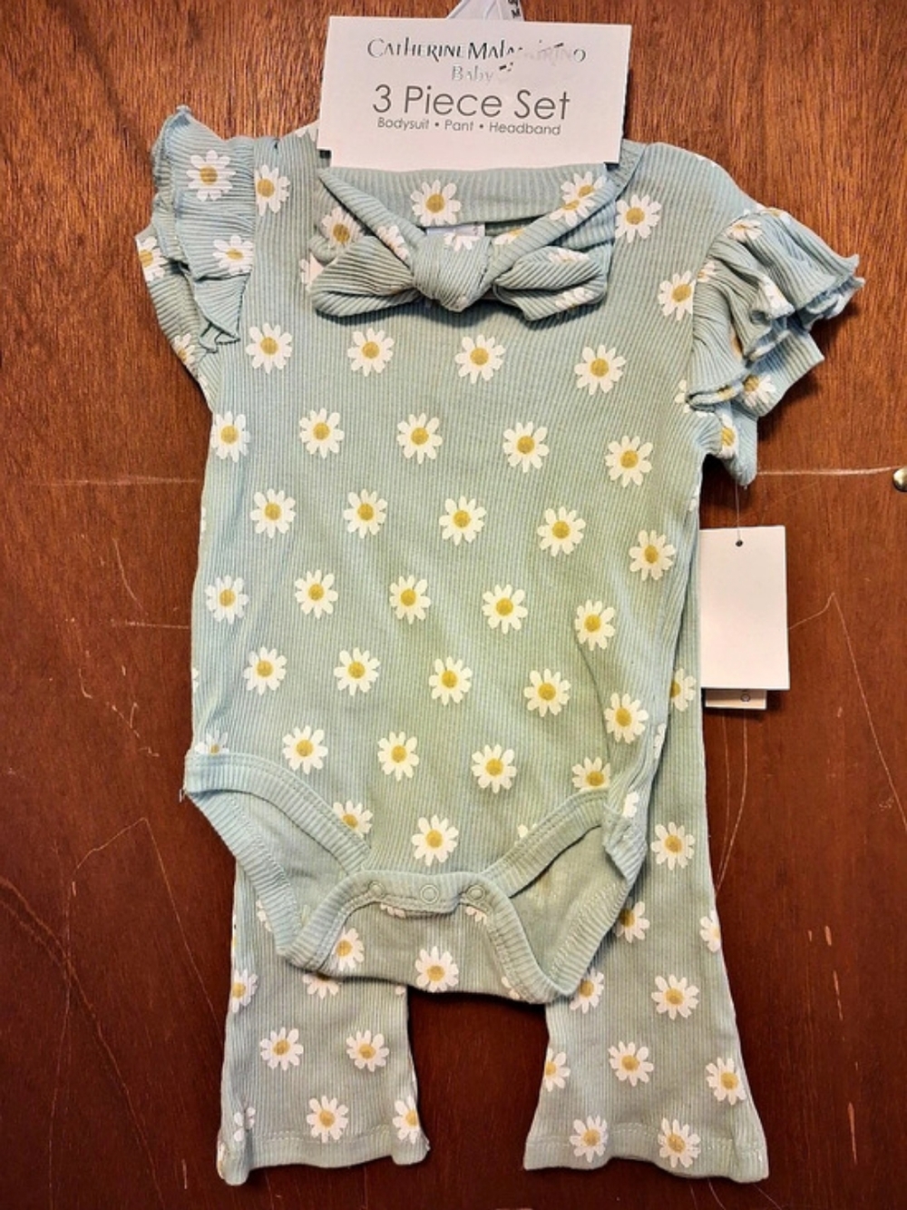 Catherine Malandrino 3 Piece Set Floral Baby Set Size 6-9M NWT